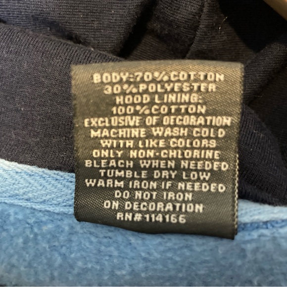 NORTH CAROLINA TARHEELS WOMEN'S HOODIE SWEAT SHIRT, SZ-SM, LT BLUE w/LETTERING - Picture 8 of 8